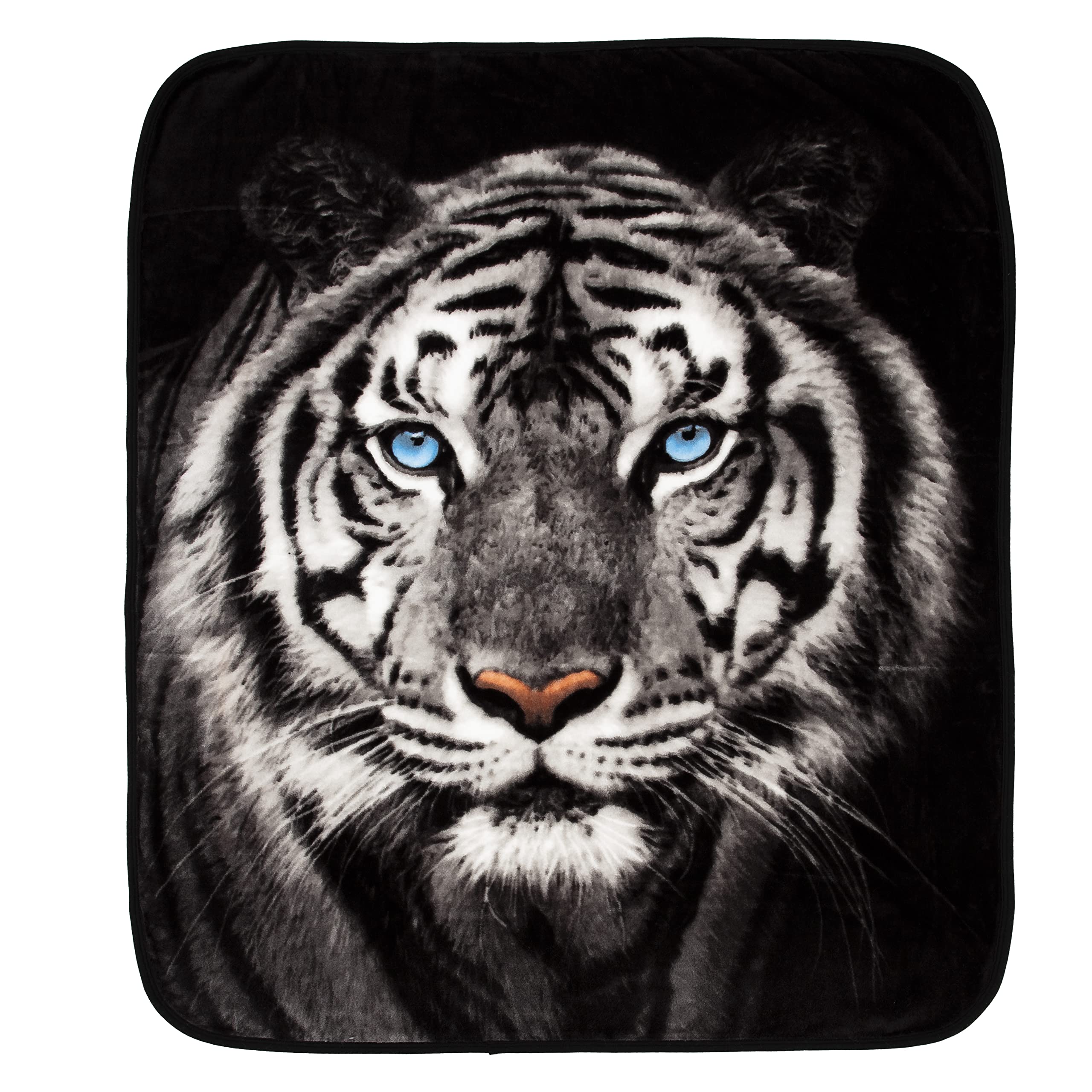 Venta Internacional - Manta Blanket Northwest White Tiger Stare Raschel 100% Poliéster