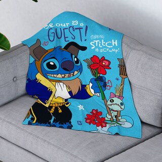 Foto 3 | Frazada Providencia Stitch Flores Azul