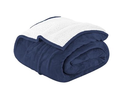 Foto 1 | Cobija Individual Bluelander Azul Marino Ultrasuave Calidad Premium Afelpado Tipo Borrego 150 x 200 cm
