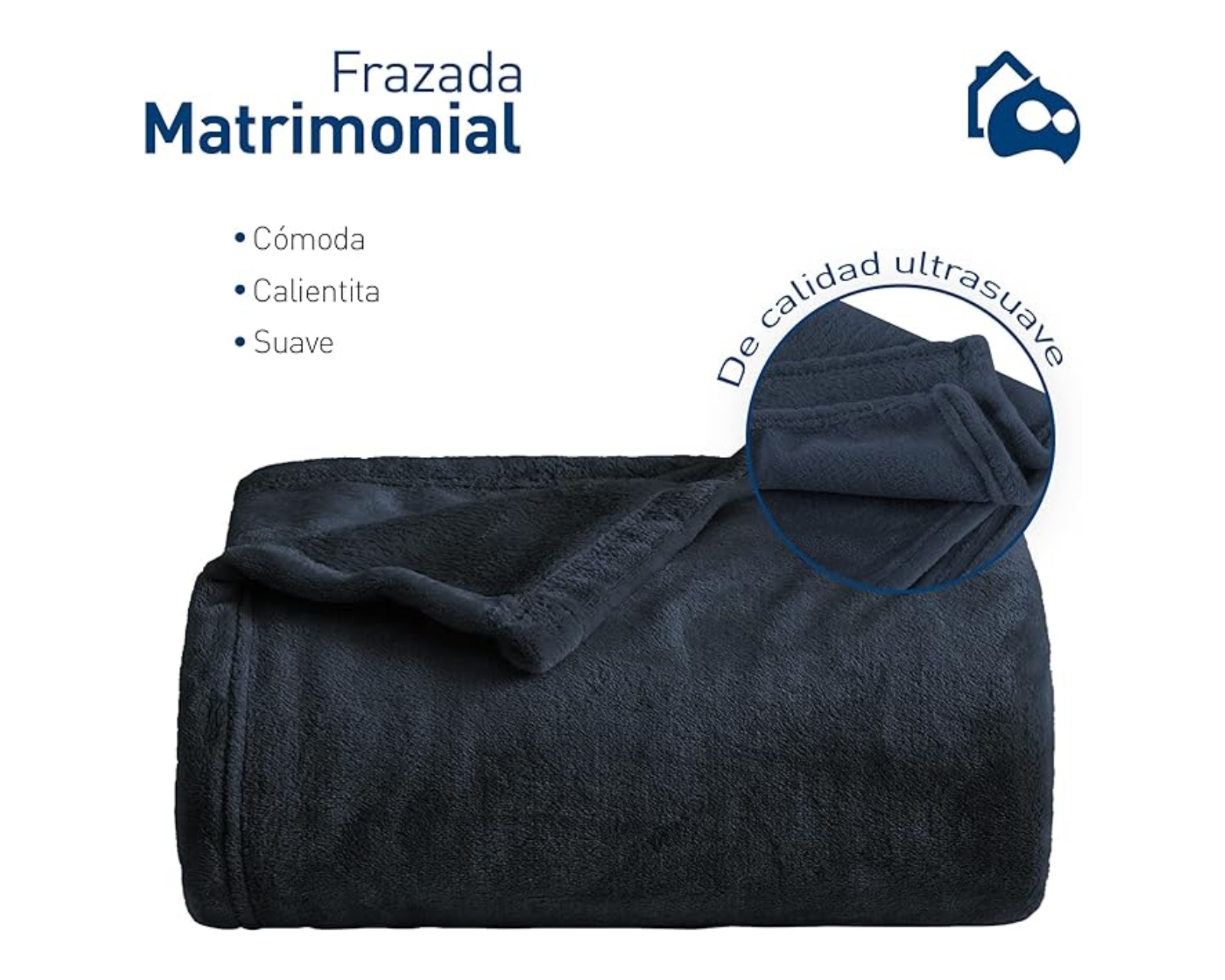 Foto 3 pulgar | Cobija Matrimonial Bluelander Azul Marino 100% Poliéster Ultrasuave