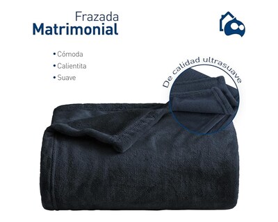 Foto 2 | Cobija Matrimonial Bluelander Azul Marino 100% Poliéster Ultrasuave