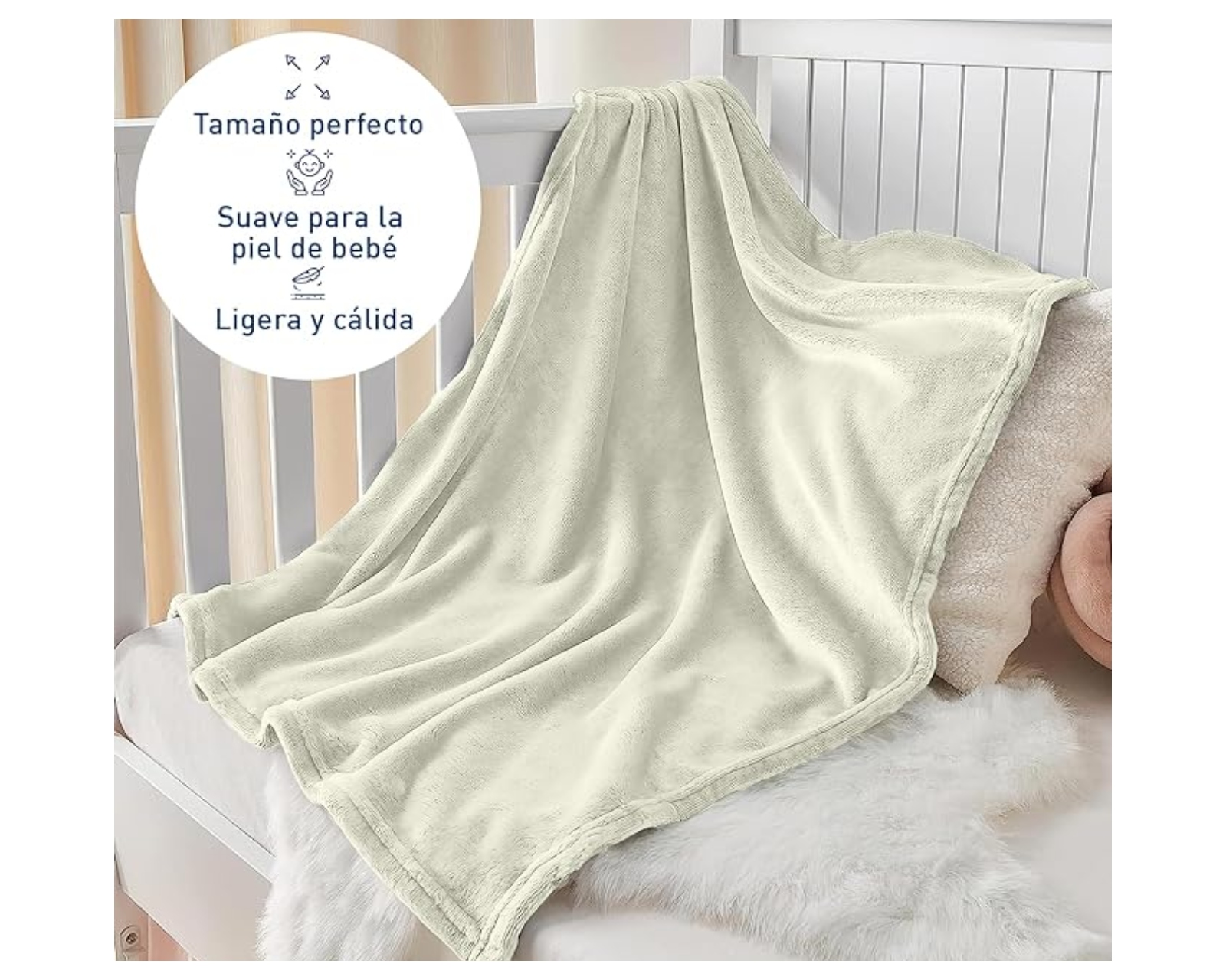 Foto 5 | Cobijas Bluelander Beige 100% Poliéster 117 x 83 cm 2 Piezas para Bebé