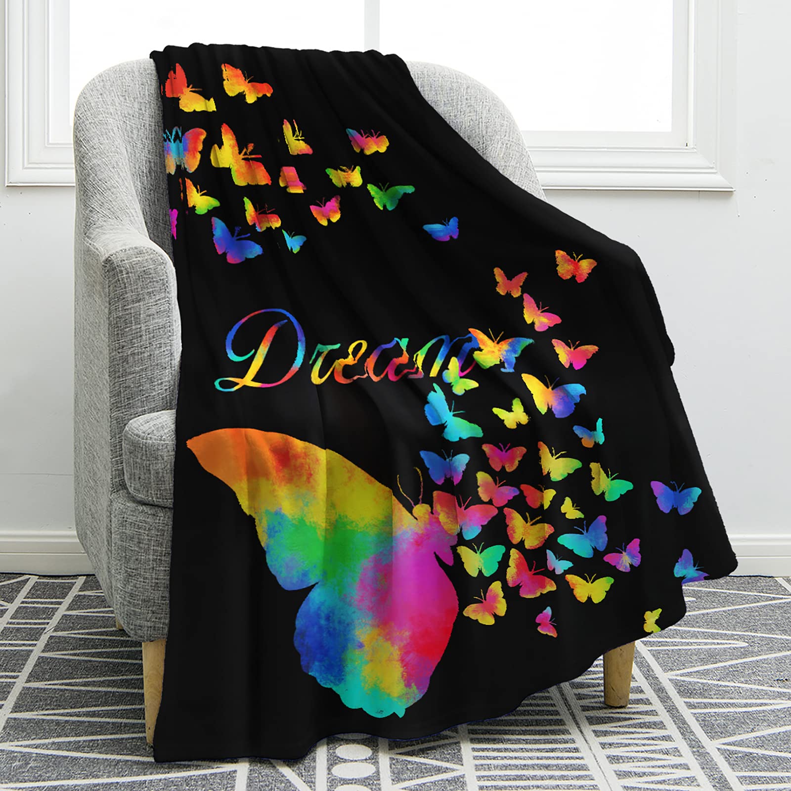 Manta Jekeno Colorful Butterfly Comfort Warm, 150 X 200 Cm - Venta Internacional.
