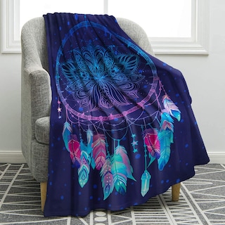 Foto 1 | Manta Con Estampado De Plumas De Jekeno, 150 X 200 Cm - Venta Internacional.