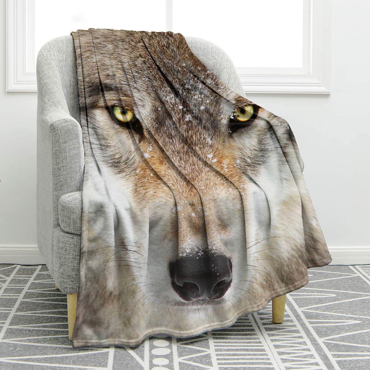 Manta Jekeno Con Estampado De Lobos, Cómoda, Suave Y Cálida, 125 X 150 Cm - Venta Internacional. $883