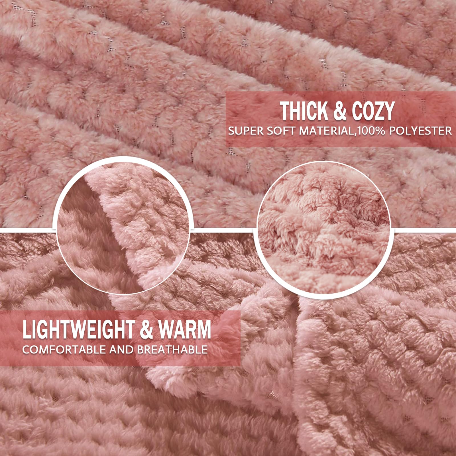 Foto 5 pulgar | Manta Exclusiva Mezcla Waffle Textured Dusty Pink 13 - Venta Internacional.