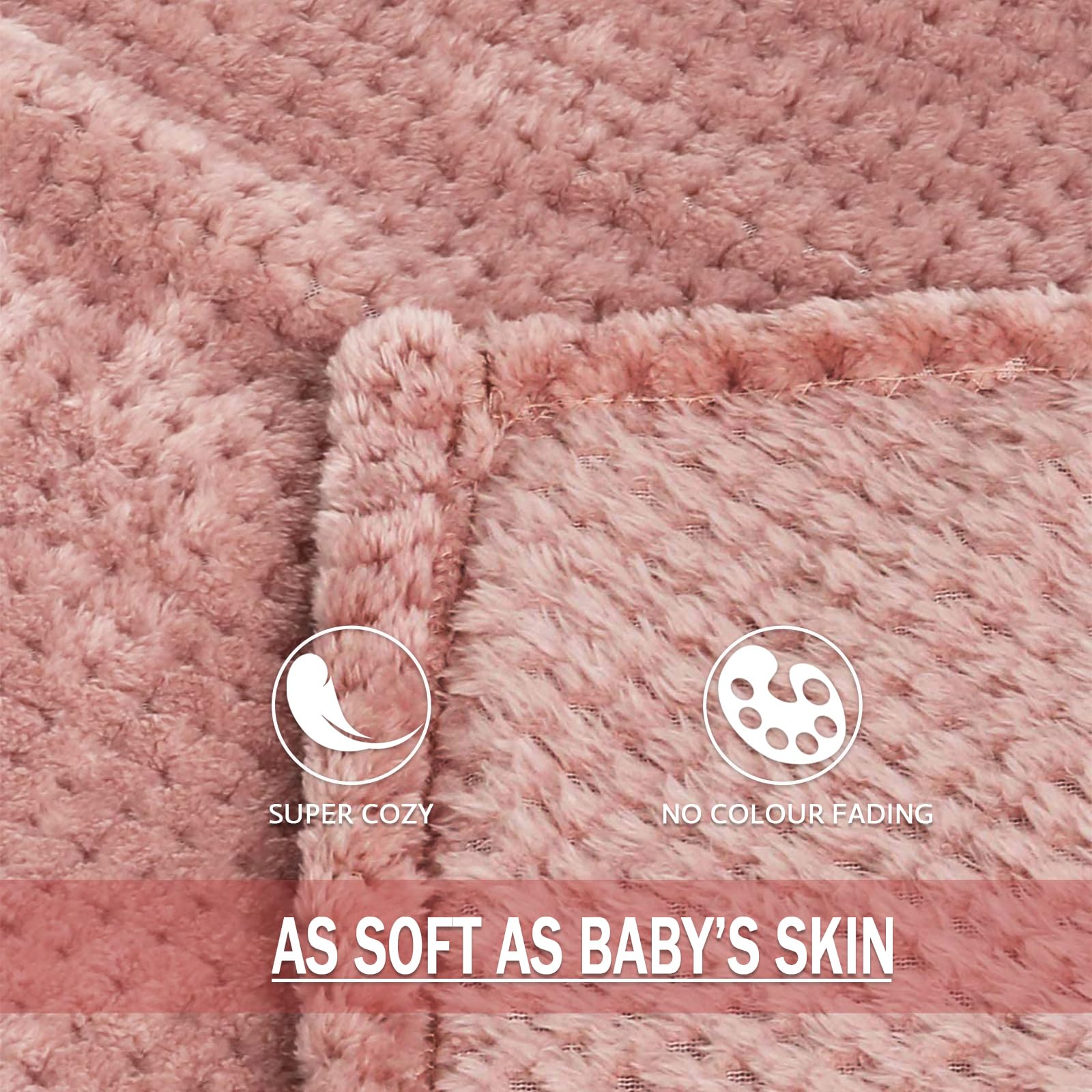 Foto 6 pulgar | Manta Exclusiva Mezcla Waffle Textured Dusty Pink 13 - Venta Internacional.