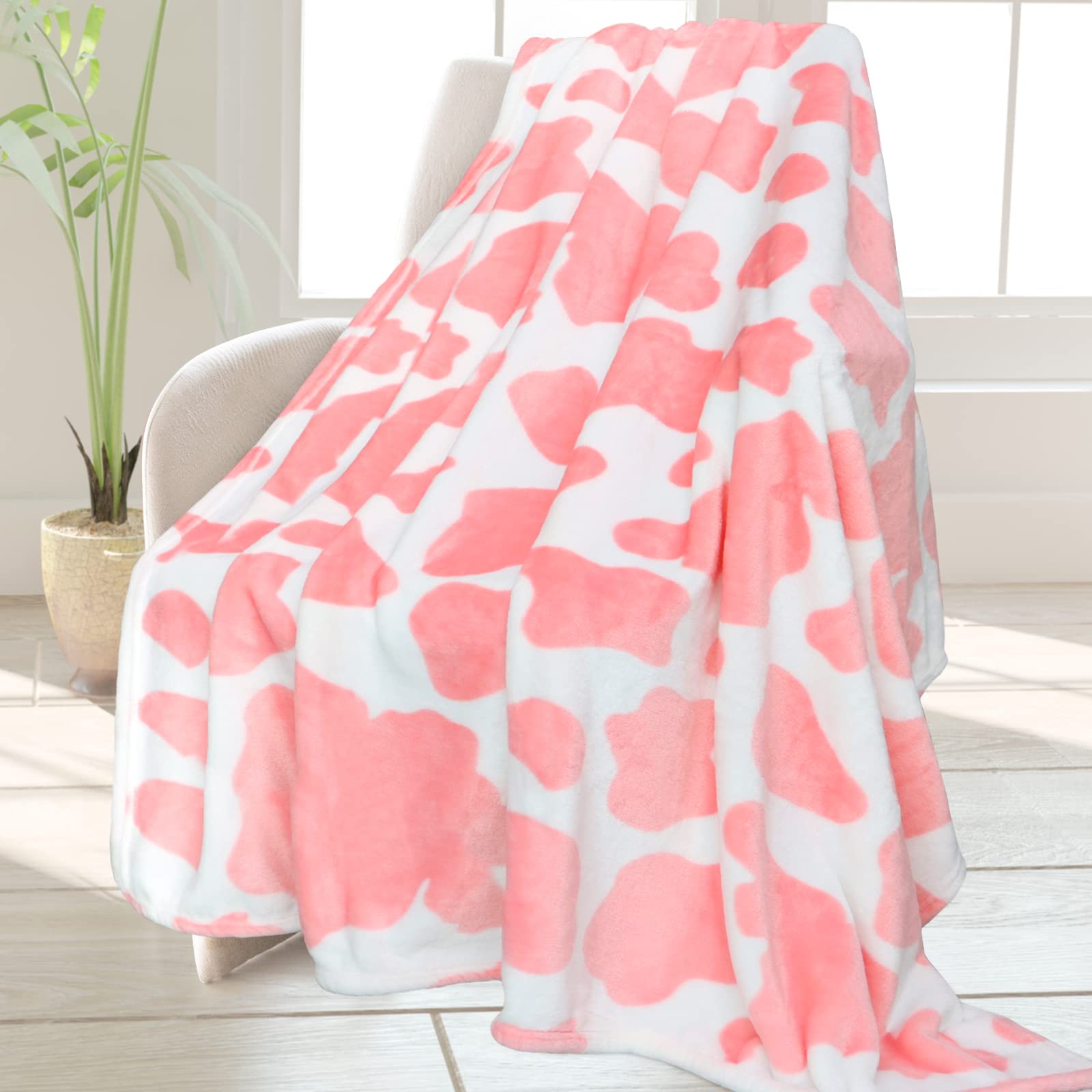 Foto 2 pulgar | Manta Hseec Con Bonito Estampado De Vacas Y Fresas, 130 X 150 Cm - Venta Internacional.