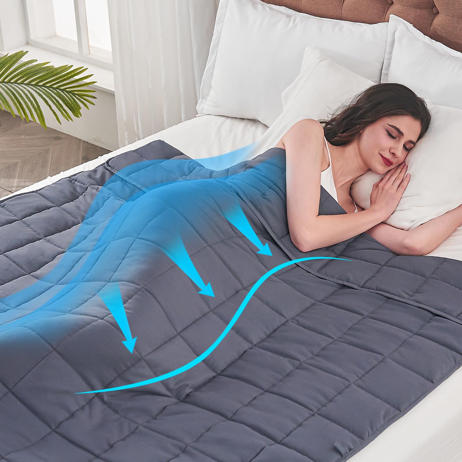 Foto 4 pulgar | Manta Pesada Yescool 9,07 Kg 60 X 80 Cm color Gris para Adultos - Venta Internacional