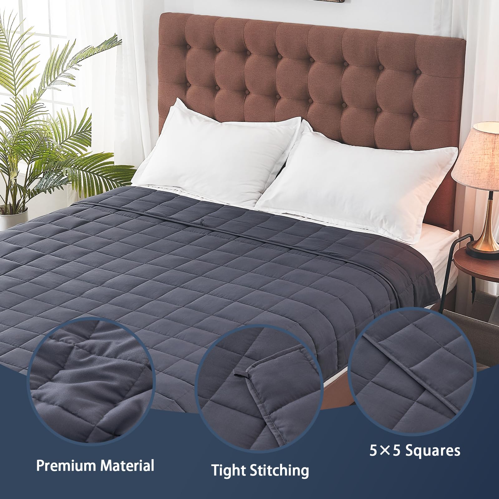 Foto 6 pulgar | Manta Pesada Yescool 9,07 Kg 60 X 80 Cm color Gris para Adultos - Venta Internacional