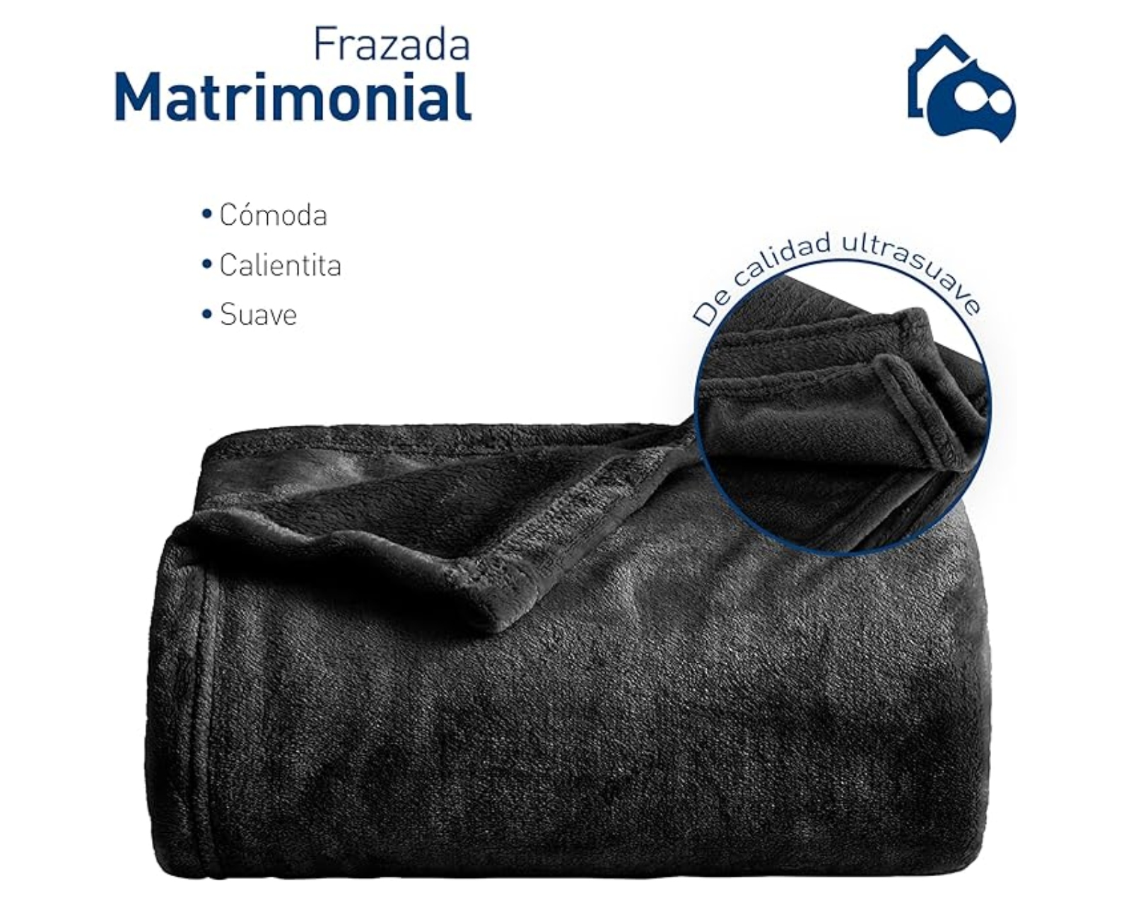 Foto 3 pulgar | Cobija Matrimonial Bluelander Negro 100% Poliéster Ultrasuave