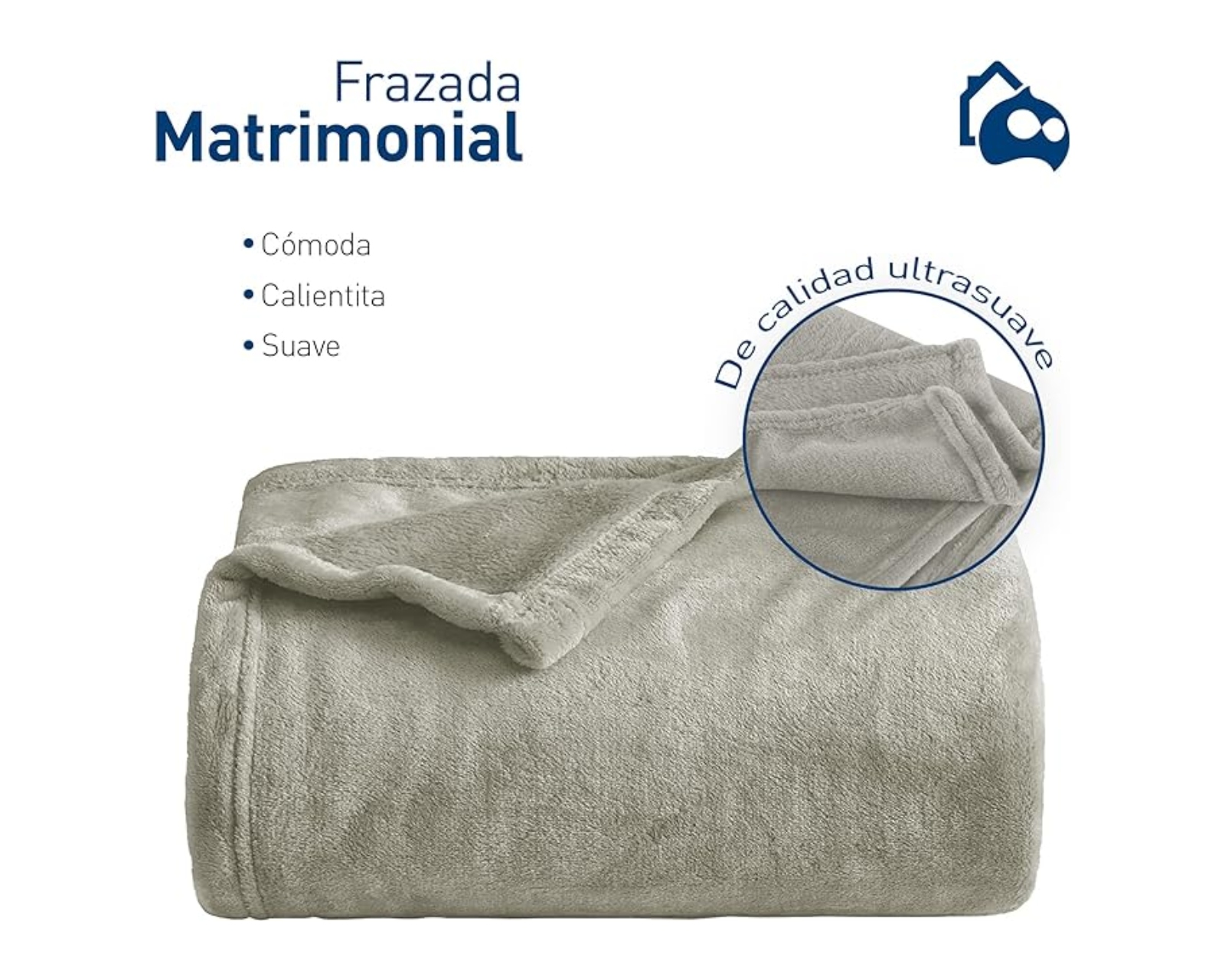 Foto 3 pulgar | Cobija Matrimonial Bluelander, Color Perla, 100% Poliéster Ultrasuave, Franela De Alta Calidad (1 Pieza).