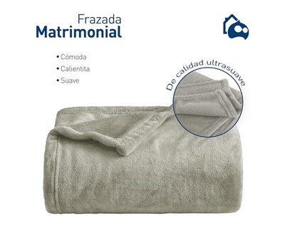 Foto 2 | Cobija Matrimonial Bluelander, Color Perla, 100% Poliéster Ultrasuave, Franela De Alta Calidad (1 Pieza).