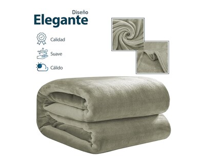Foto 5 | Cobija Matrimonial Bluelander, Color Perla, 100% Poliéster Ultrasuave, Franela De Alta Calidad (1 Pieza).