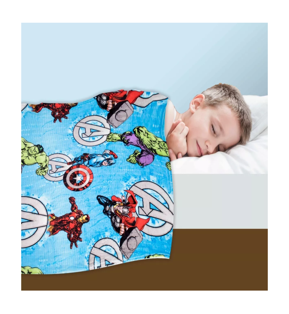 Foto 3 pulgar | Frazada Infantil Avengers Extra Suave 127x152cm Azul