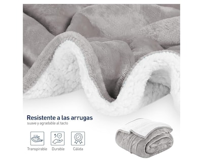 Foto 4 | Cobija Matrimonial Bluelander color Gris
