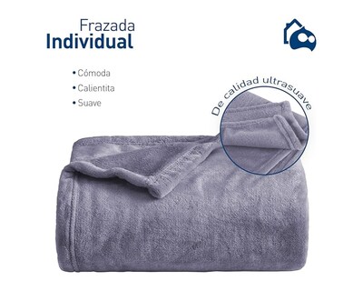 Foto 2 | Cobija Individual Bluelander Gris Tejido Suave y Cálido Calidad Premium