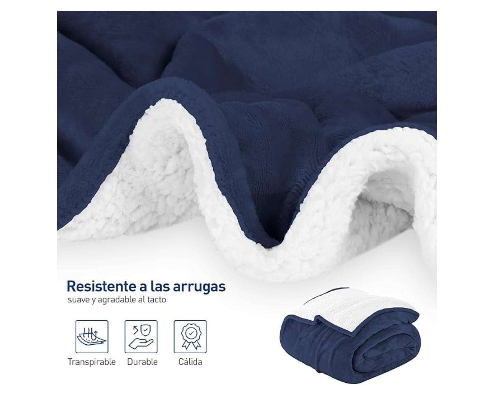 Foto 5 pulgar | Cobija Bluelander CBHH-0443 Azul Marino Matrimonial