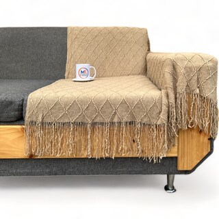 Foto 1 | Manta Decorativa Acrílica Tejida Con Flecos Rombo 127x17 - Venta Internacional.