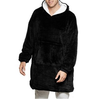 Foto 1 | Manta Polar De Felpa Con Capucha, Forro Polar Negro - Venta Internacional.