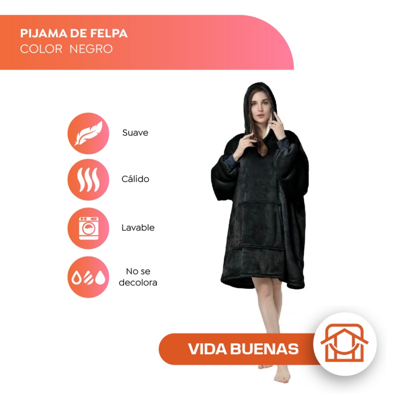 Manta Polar De Pijama De Felpa Con Abrigo Con Capucha Para Adultos - Venta Internacional.