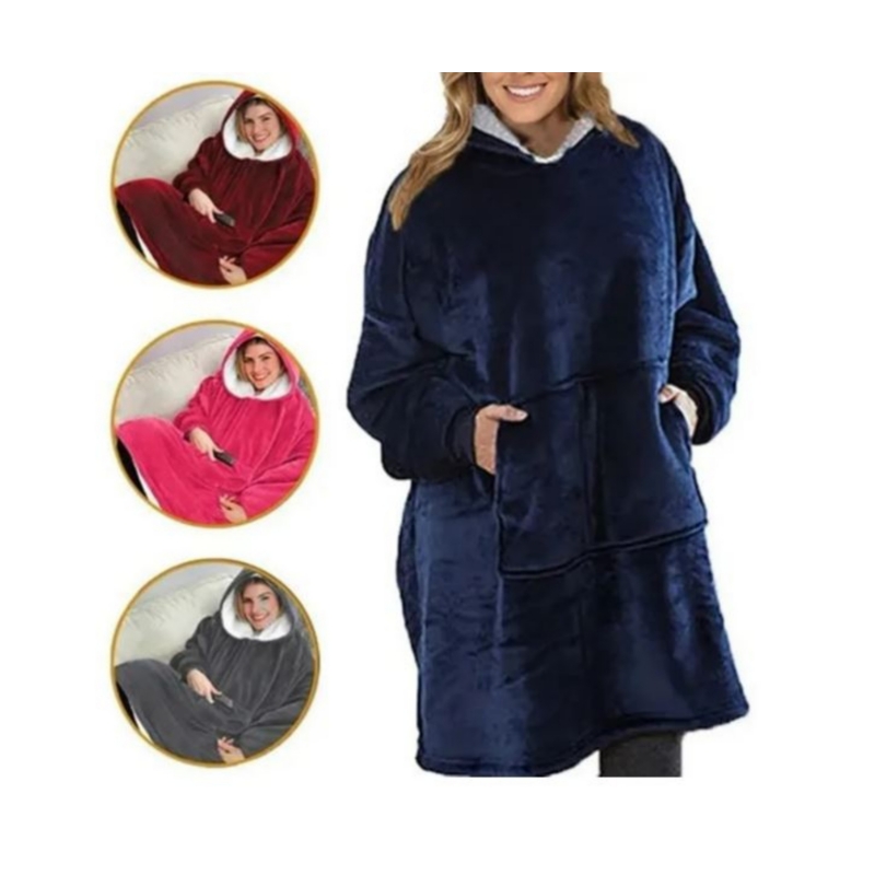 Foto 4 pulgar | Manta Con Capucha Polerón Winter Jersey Sherpa Para Adulto - Venta Internacional.