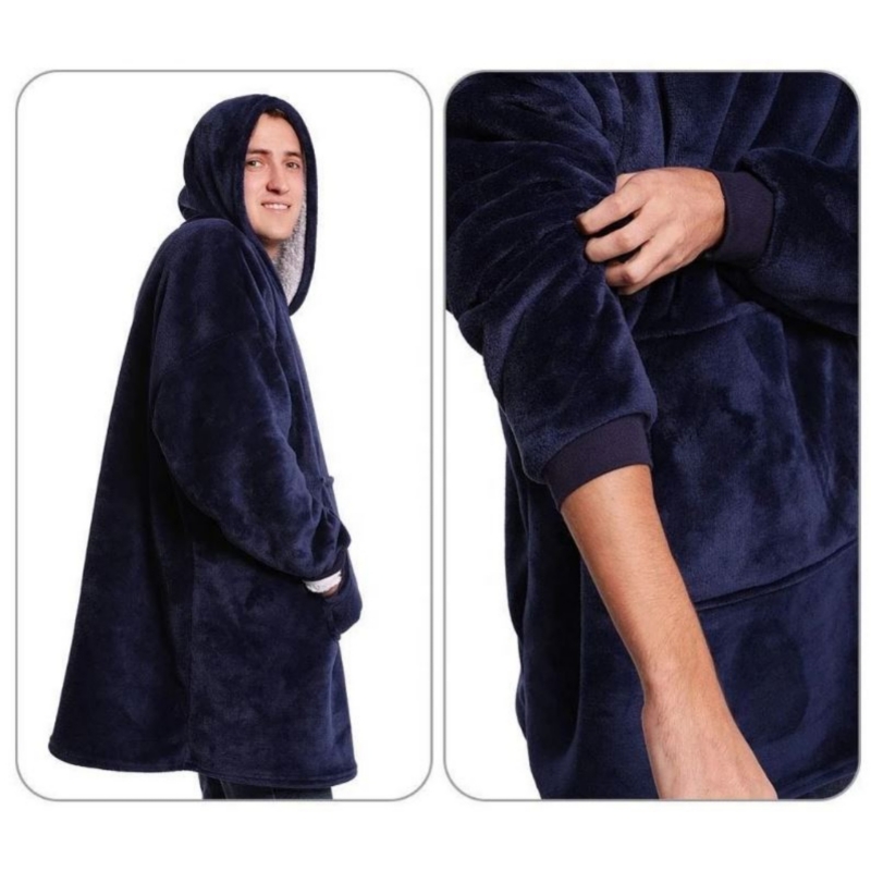 Foto 5 pulgar | Manta Con Capucha Polerón Winter Jersey Sherpa Para Adulto - Venta Internacional.