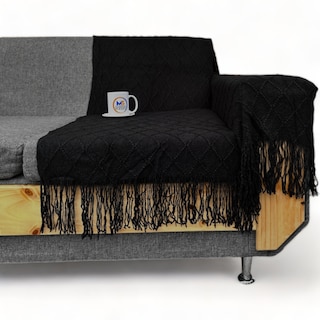 Foto 1 | Manta Decorativa Acrílica Tejida Con Flecos Rombo 127x17 - Venta Internacional.