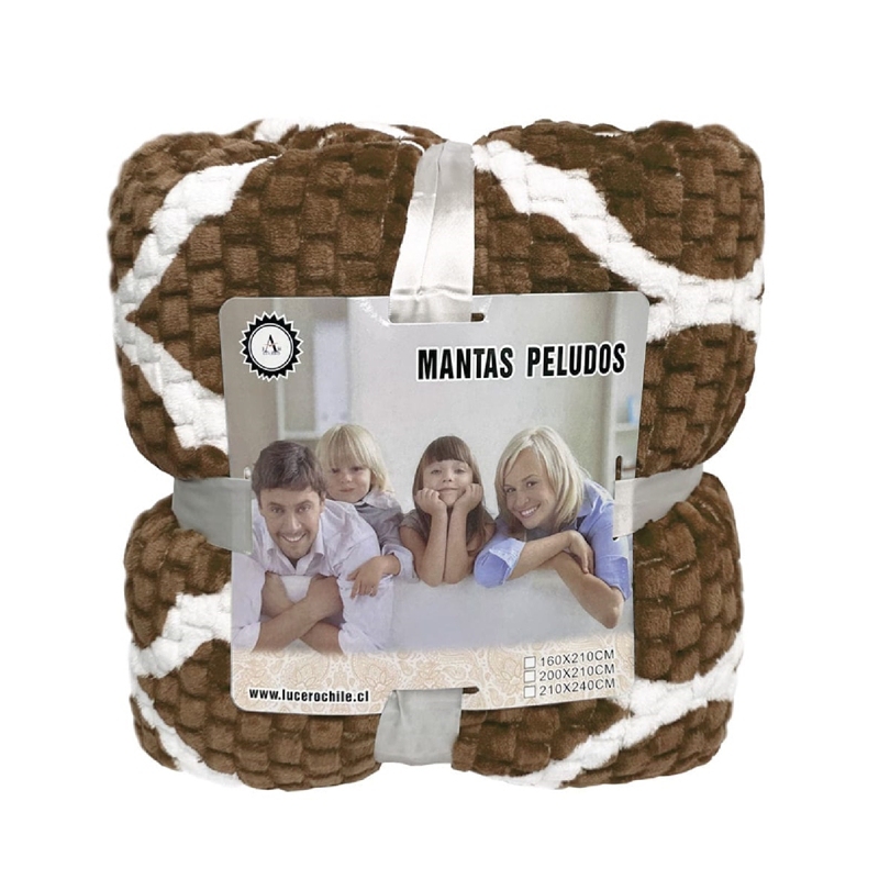 Manta Polar De Felpa Texturizada Cafe 2.0 200 X 210 Cm - Venta Internacional.