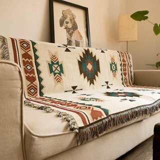 Foto 1 | Manta De Sofá Geométrica De Algodón Para Decoración Del Hogar, 120 X 150 Cm - Venta Internacional.
