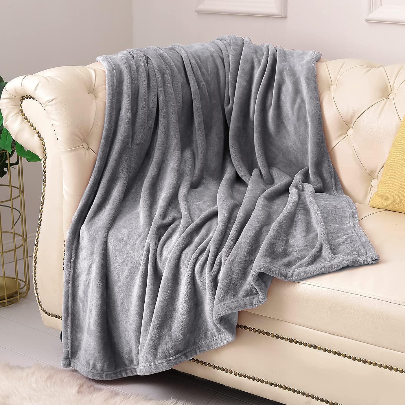 Manta Polar Kmuset, Tamaño Manta Gris, Supersuave Y Acogedora - Venta Internacional.