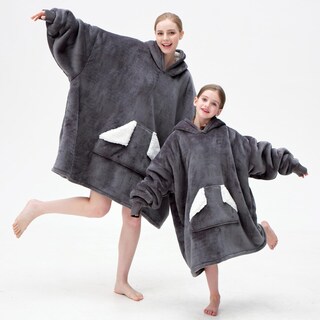 Foto 2 | Manta Portátil Con Capucha Touchat, Gran Tamaño, Sherpa, Gris, Para Adultos - Venta Internacional.