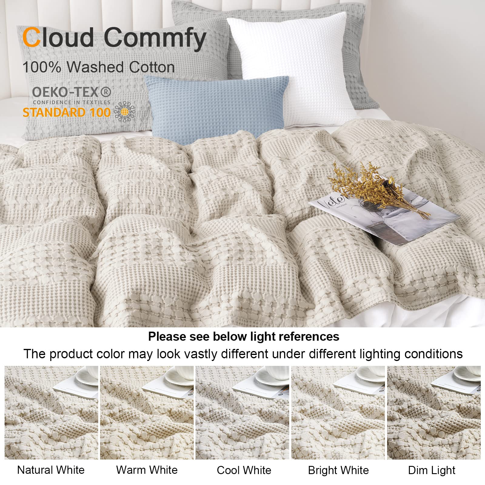 Foto 5 pulgar | Manta Phf Waffle Weave, 100% Algodón, Tamaño King, 275 X 230 Cm - Venta Internacional.