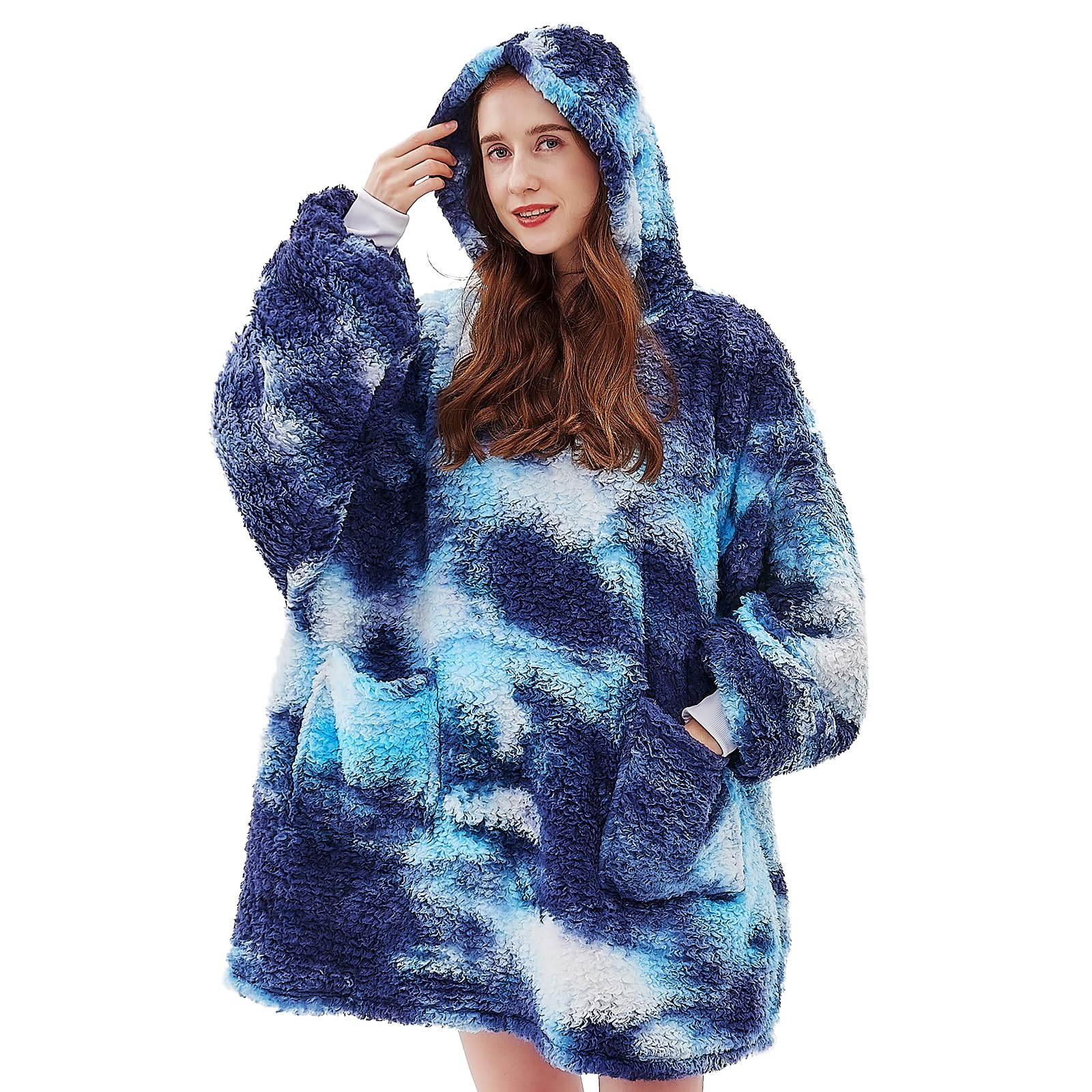 Manta Portátil Con Capucha Greenoak Sherpa De Gran Tamaño Para Adulto - Venta Internacional.