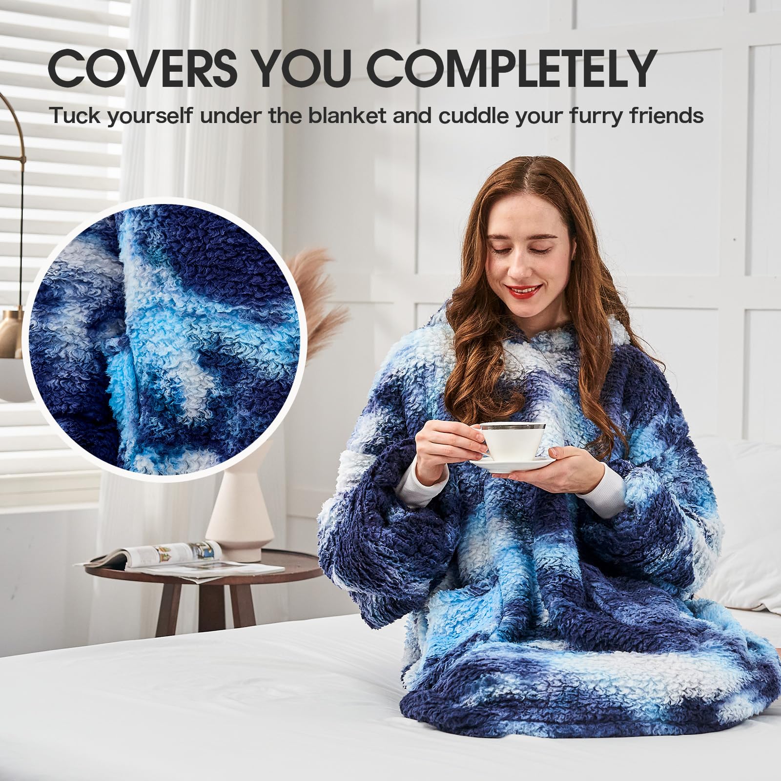 Foto 5 | Manta Portátil Con Capucha Greenoak Sherpa De Gran Tamaño Para Adulto - Venta Internacional.