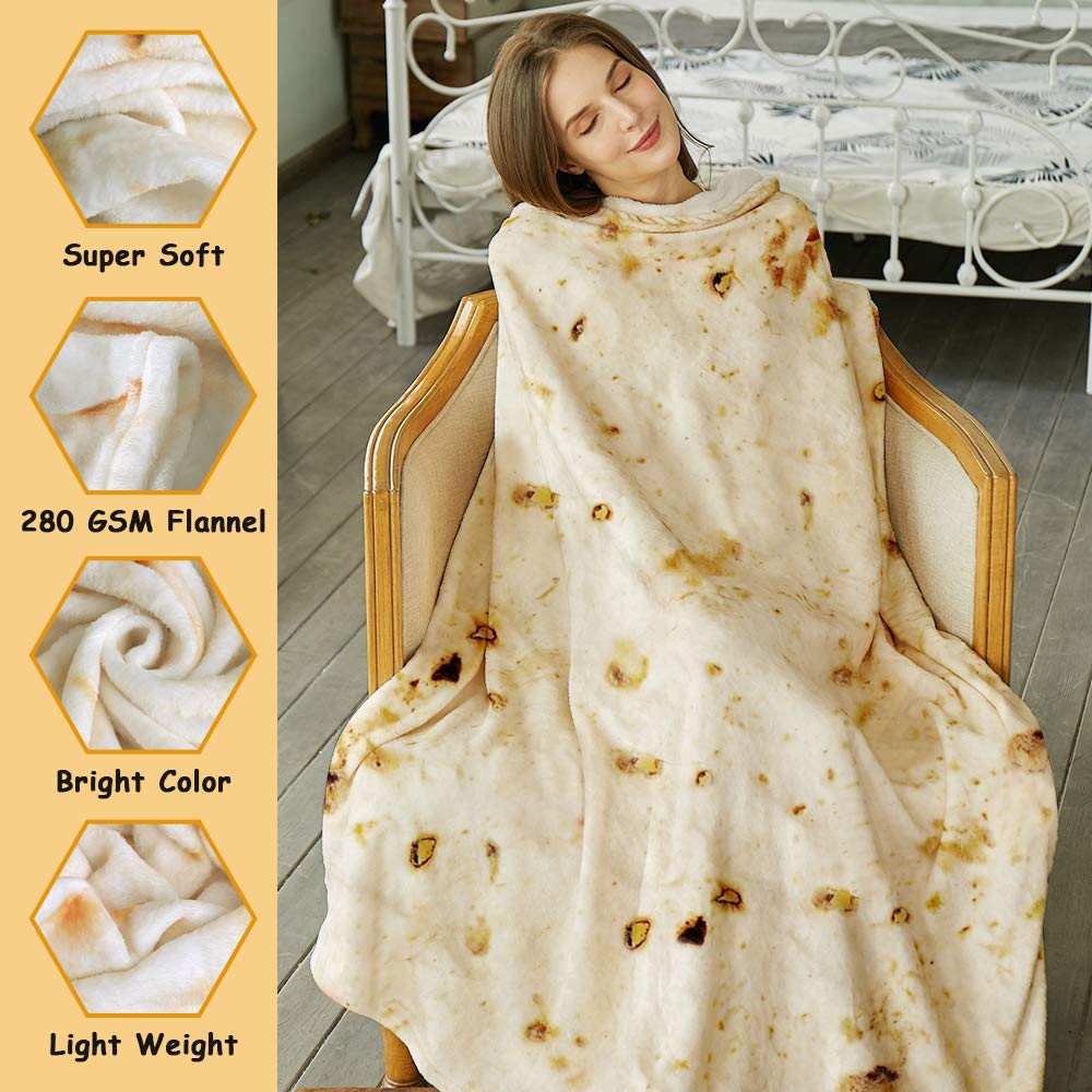Foto 4 pulgar | Manta Para Tortillas Searoomy Burritos, Novedosa Y Divertida, Regalo De 120 Cm - Venta Internacional.