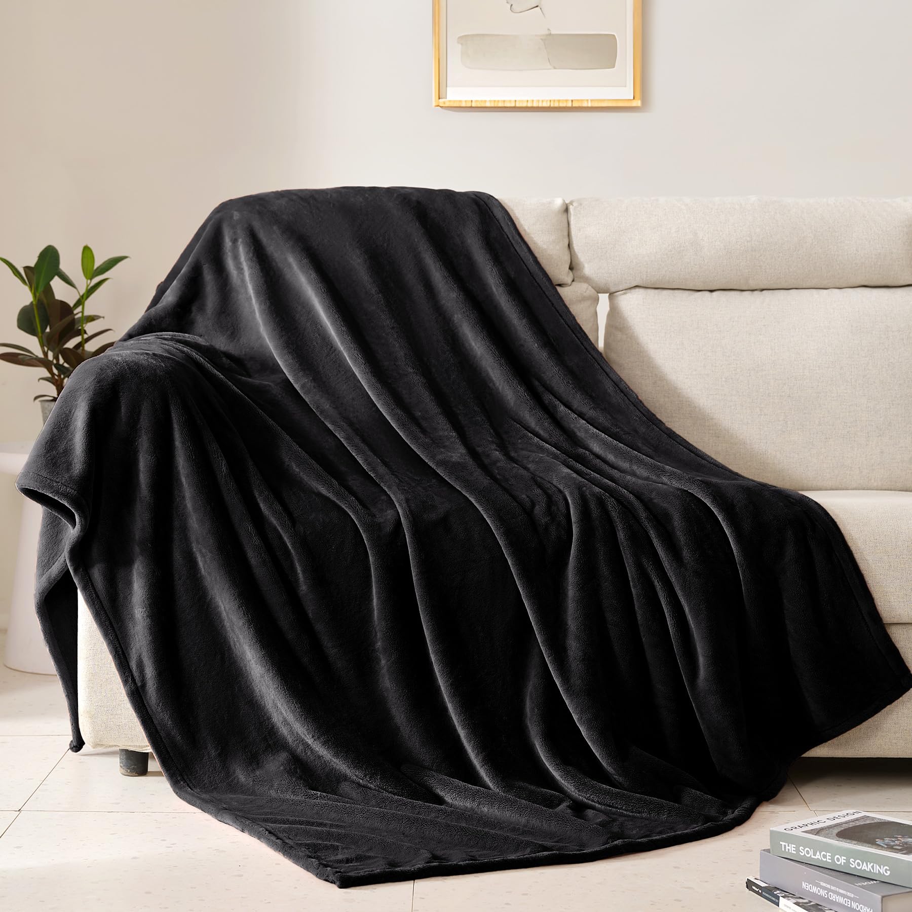 Foto 1 | Manta Beautex De Forro Polar, Talla Queen, Franela Supersuave, Negra - Venta Internacional.