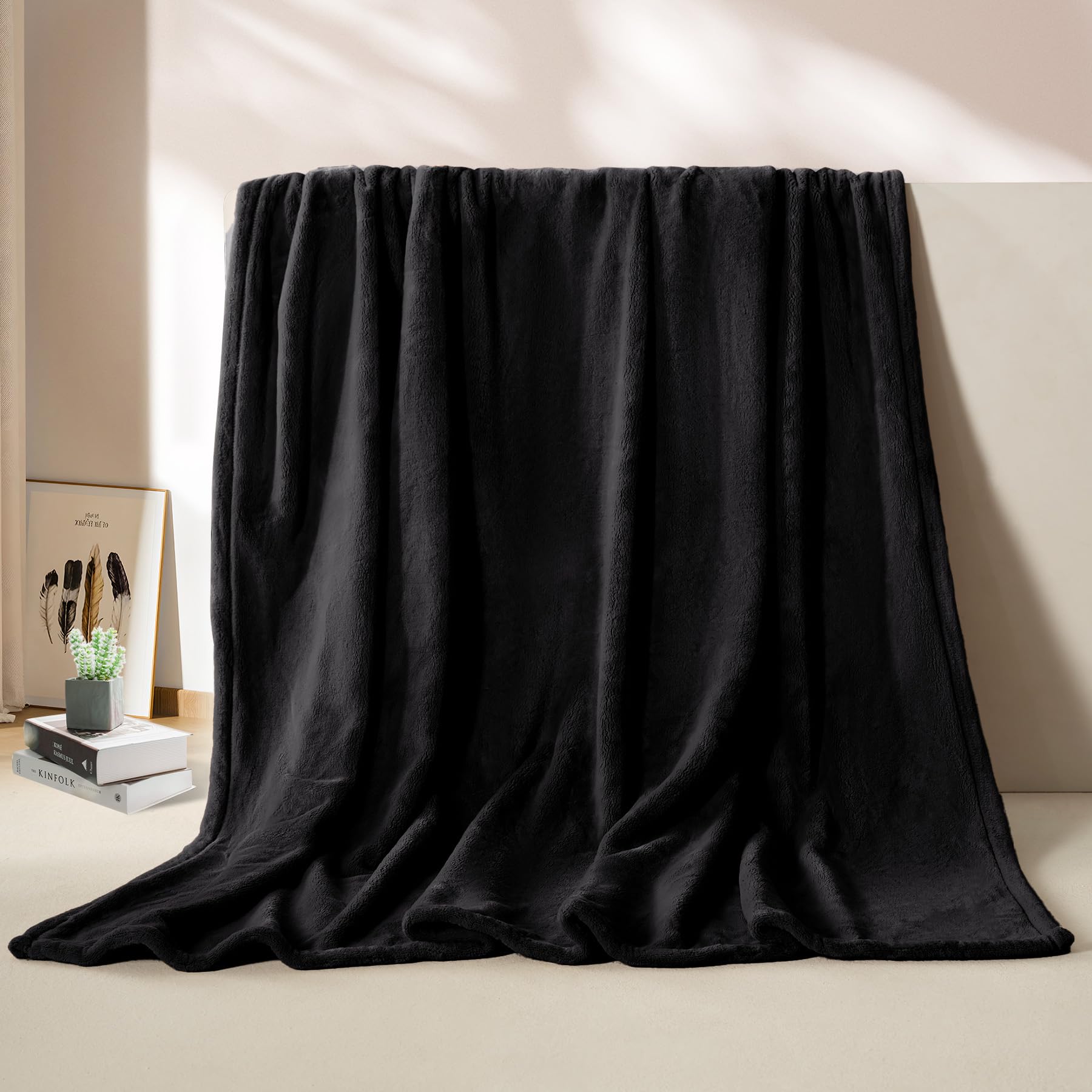Foto 5 | Manta Beautex De Forro Polar, Talla Queen, Franela Supersuave, Negra - Venta Internacional.