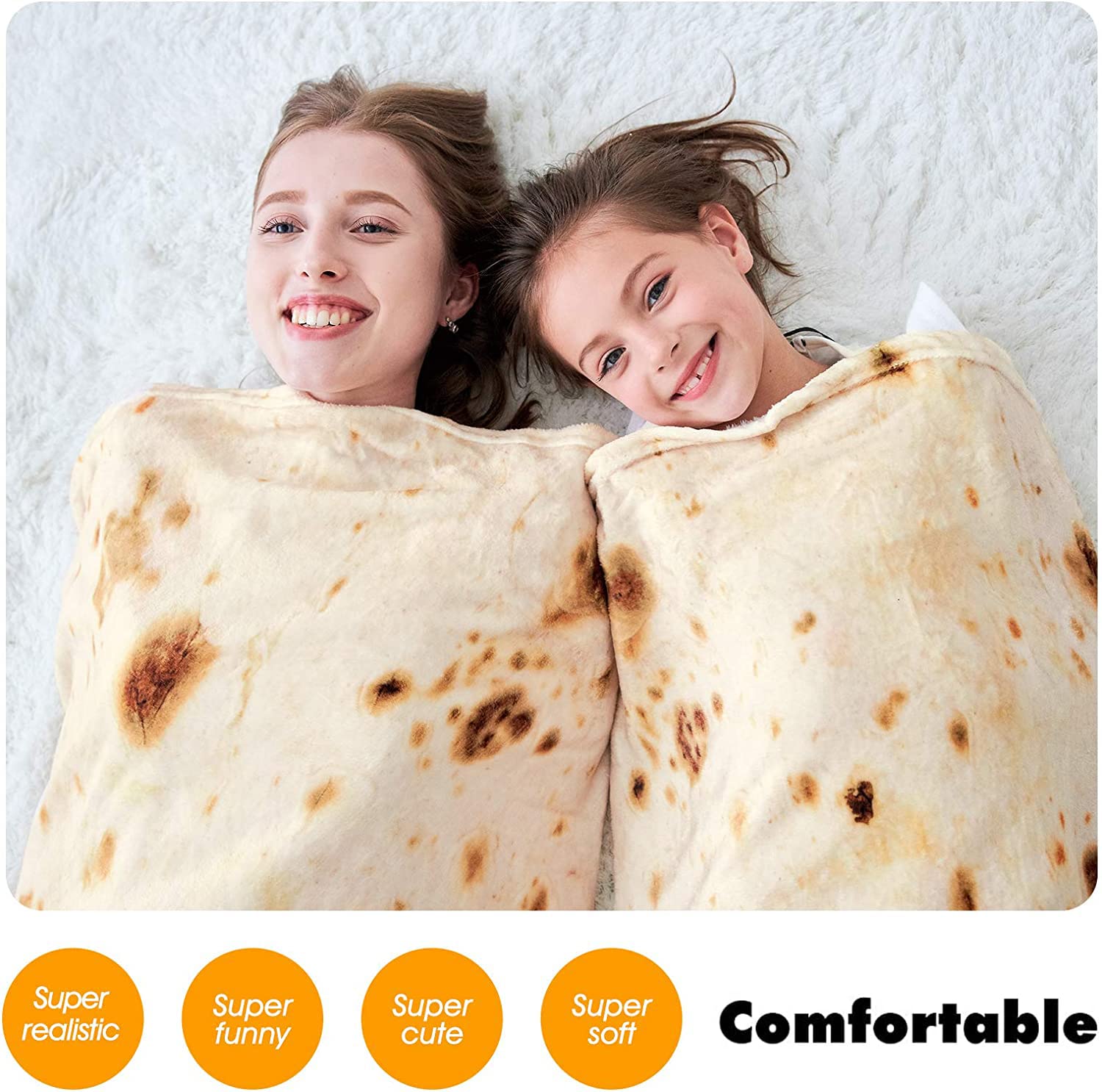 Foto 6 | Manta Casofu Burritos Tortilla De 71 Pulgadas, Franela Beige - Venta Internacional.