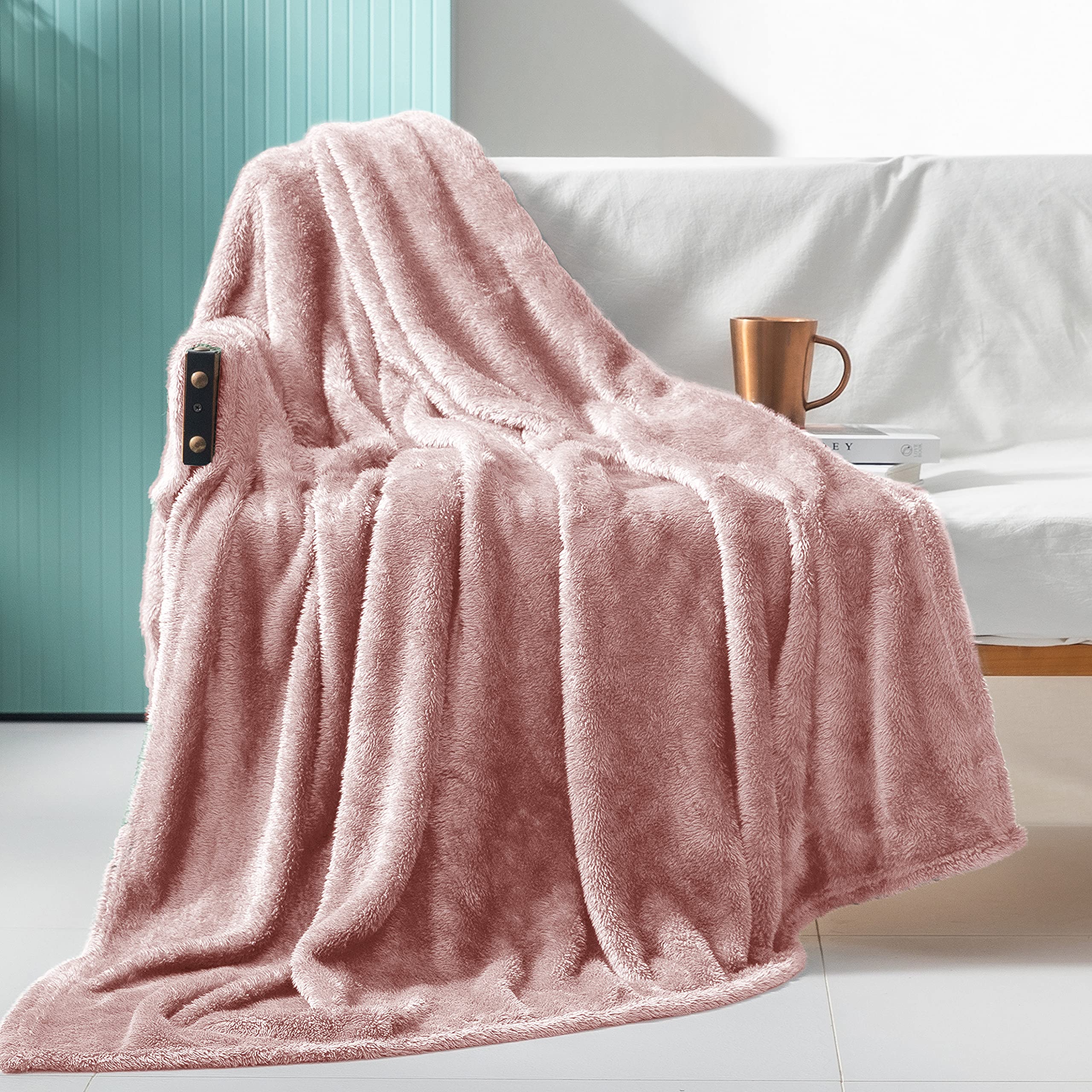 Manta Exclusiva Mezcla Plush De Forro Polar Extragrande, Color Rosa - Venta Internacional.