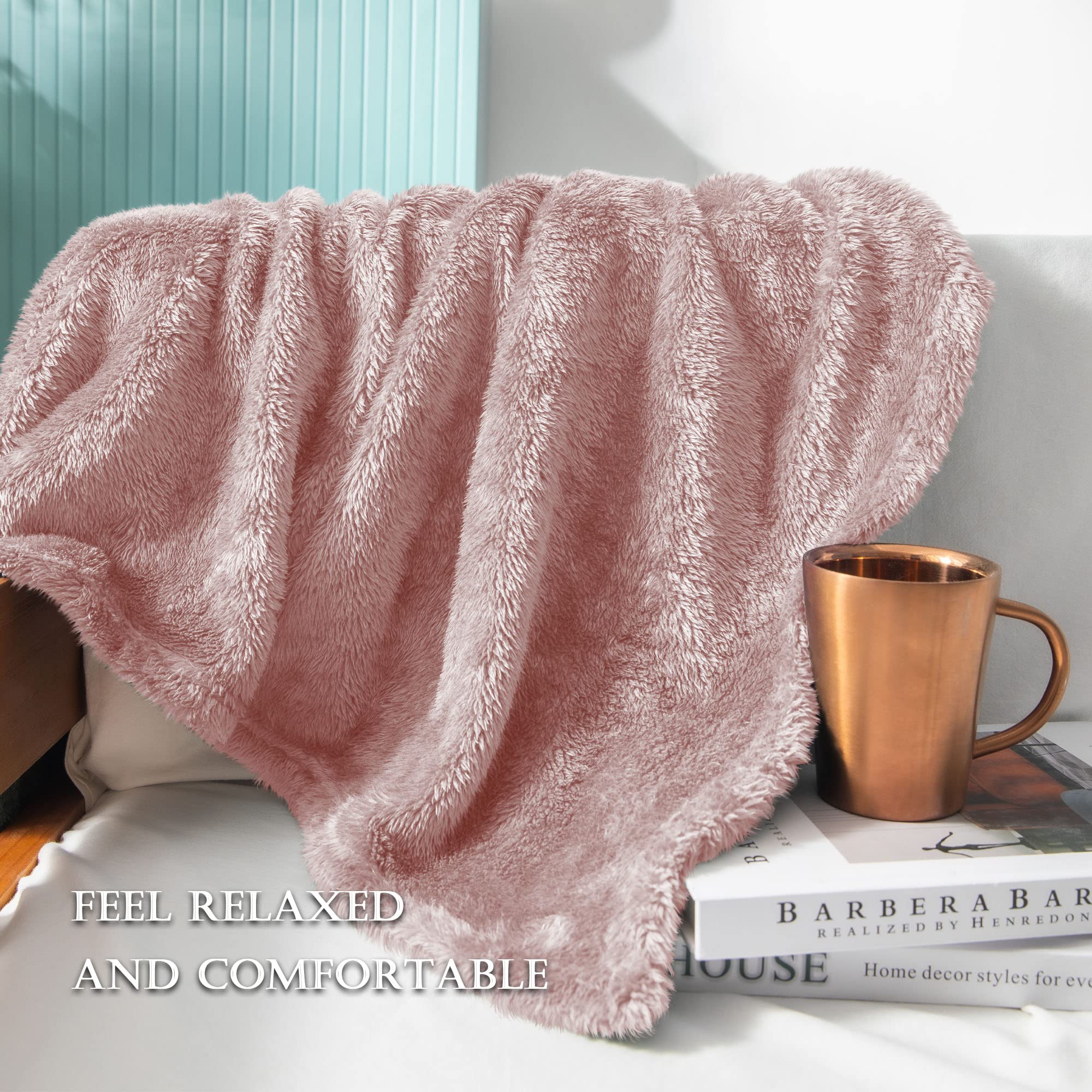Foto 5 | Manta Exclusiva Mezcla Plush De Forro Polar Extragrande, Color Rosa - Venta Internacional.