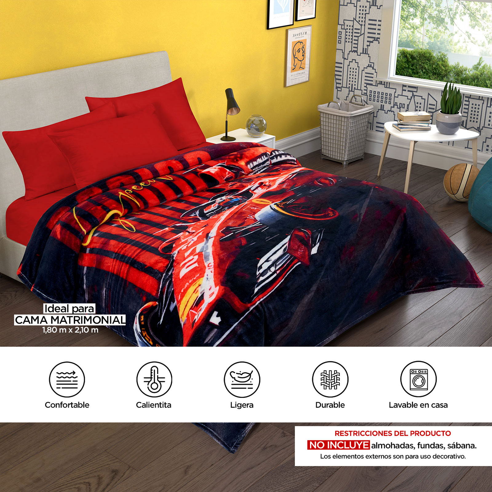 Foto 7 | Cobertor Serenity Matrimonial Providencia Racing