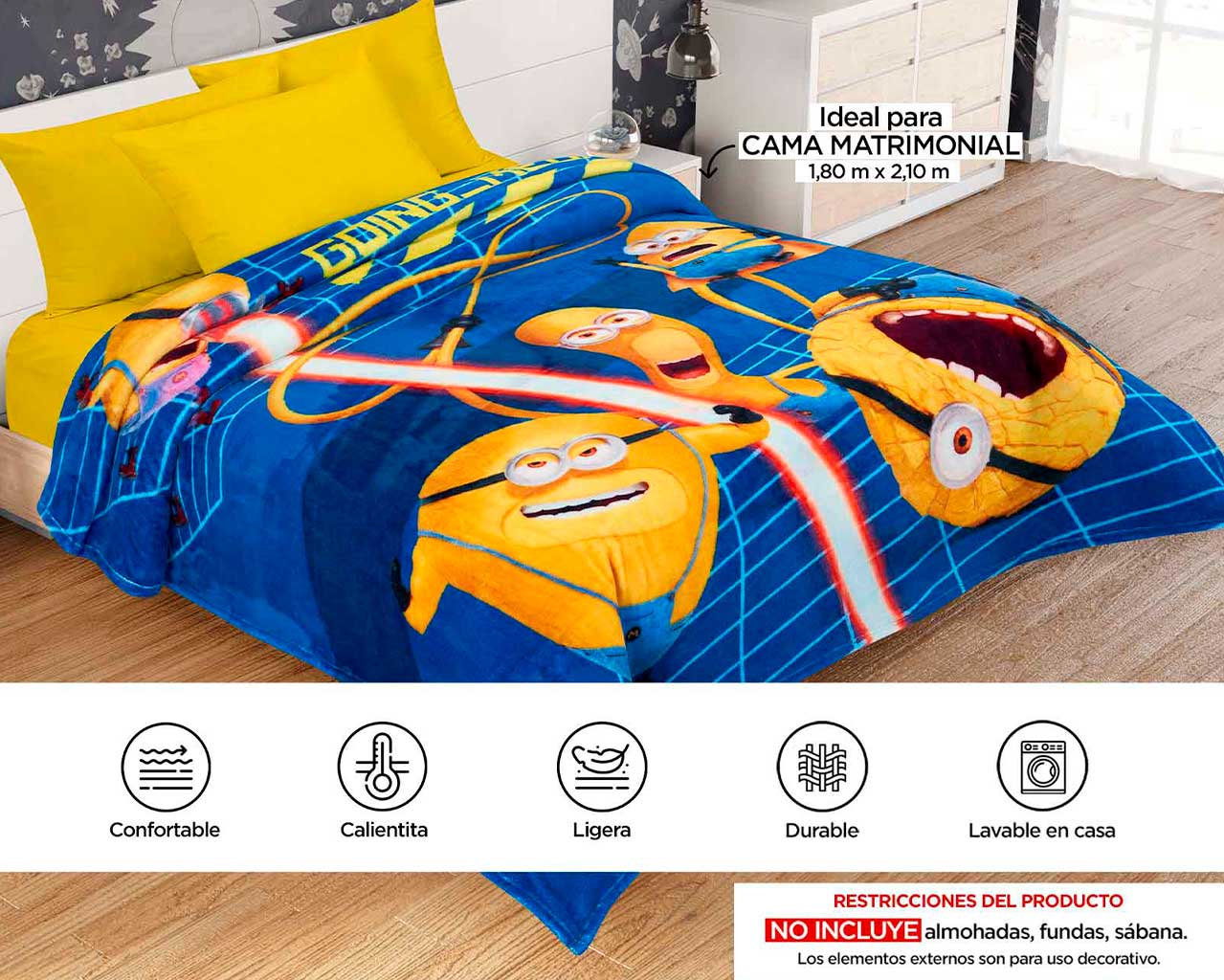 Foto 7 | Cobertor Serenity Matrimonial Minions Mega
