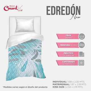 Foto 6 | Edredon Ligero Neo Pinsonic Petalos King Size Xl Concord