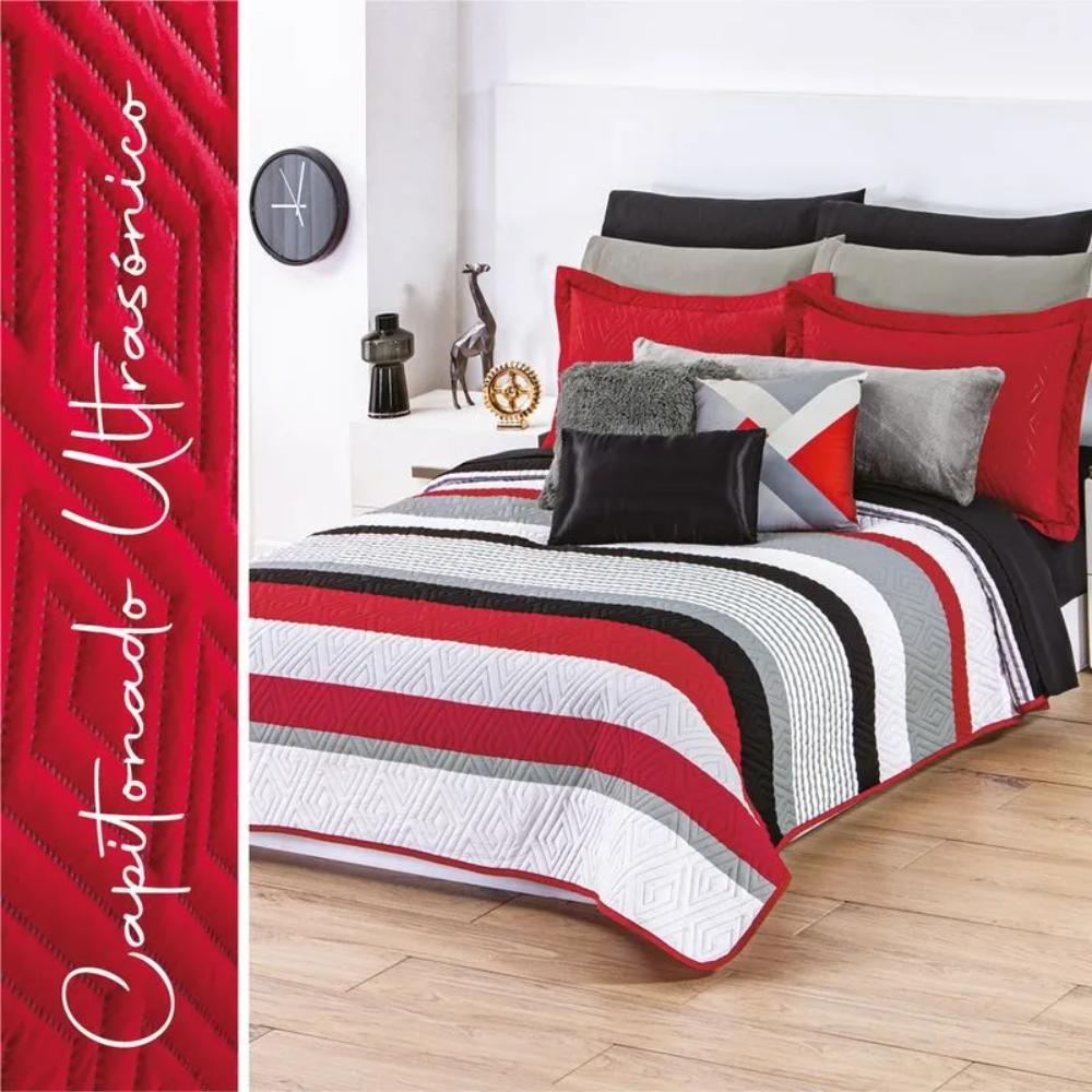 Foto 5 | Edredon Ligero Neo Bruss Bies Rojo King Size Xl Concord