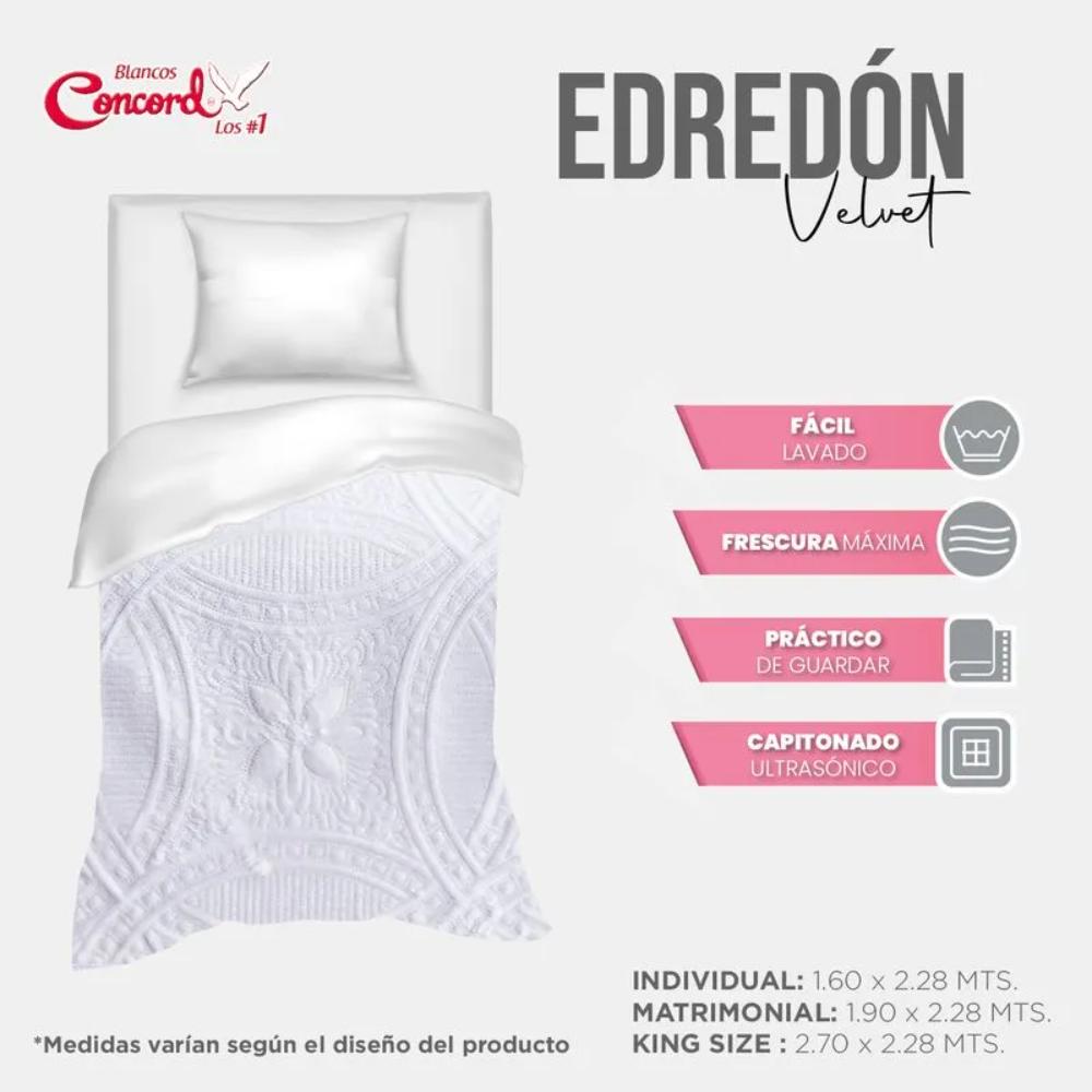 Foto 6 | Edredon Con Funda Neo Velvet Blanco Individual Concord