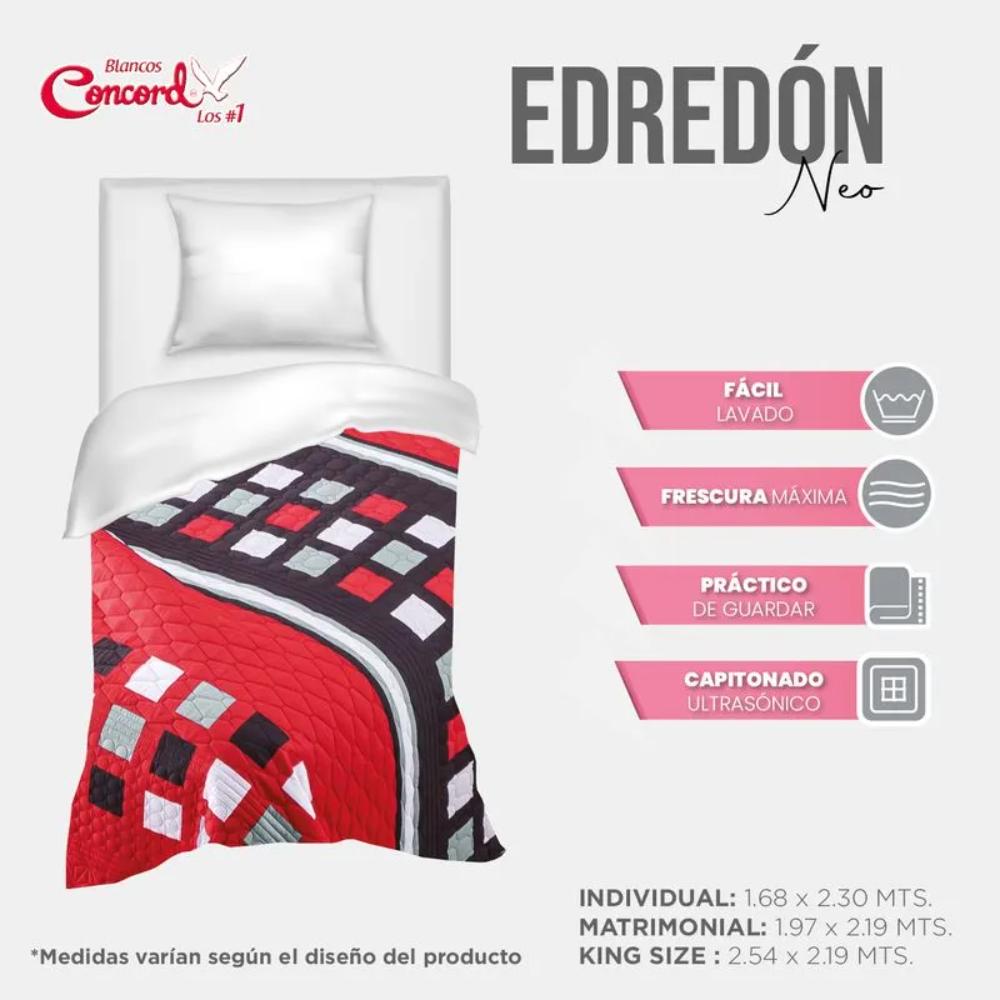 Foto 6 | Edredon Neo Atlanta Bies Negro King Size Xl Concord