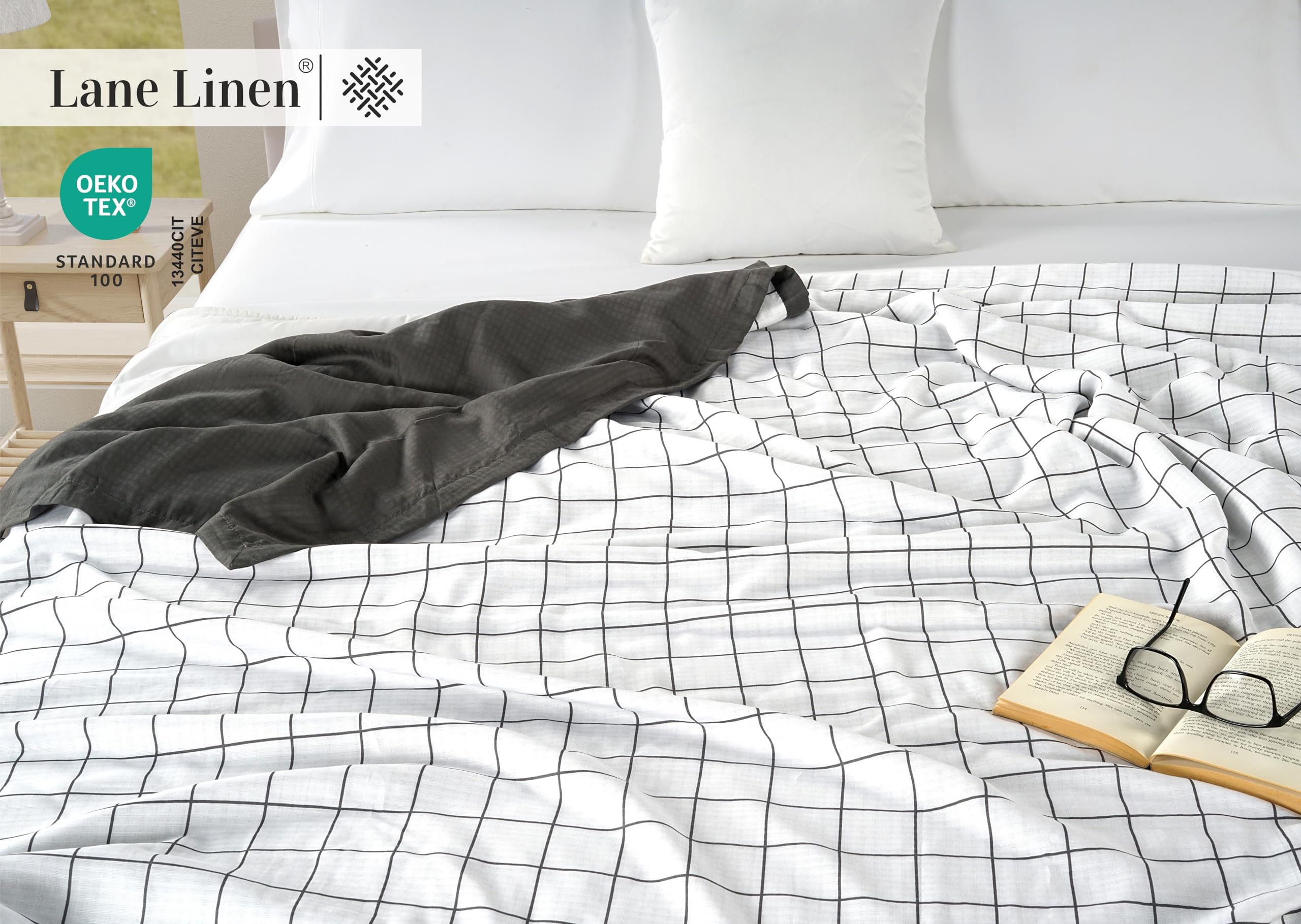 Foto 3 | Manta Lane Linen Cooling, Tamaño Doble, Ligera, Para Verano - Venta Internacional.