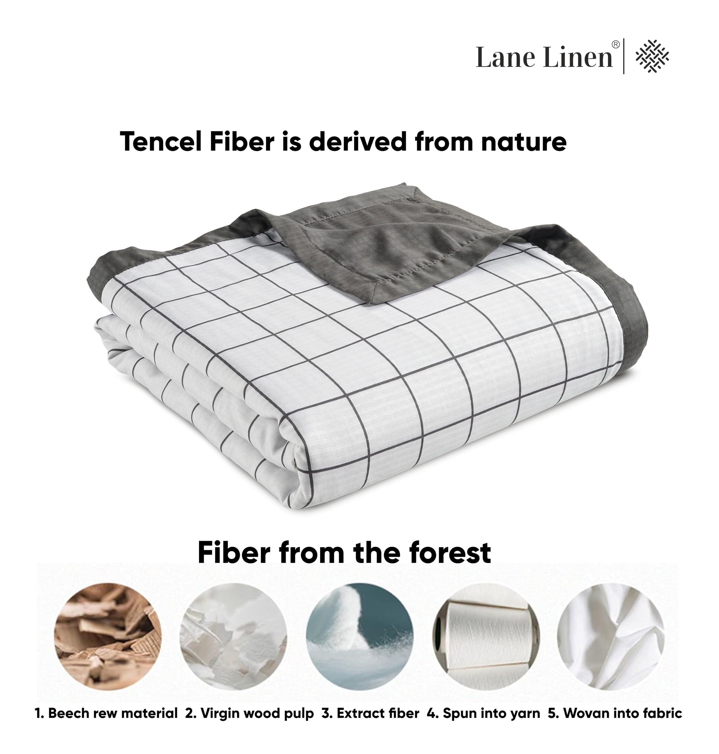 Foto 5 | Manta Lane Linen Cooling, Tamaño Doble, Ligera, Para Verano - Venta Internacional.