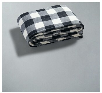 Foto 4 | Colcha Térmica Sunbeam Microplush Sherpa (tela Escocesa En Blanco Y Negro) - Venta Internacional.